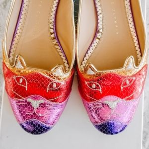 Charlotte Olympia Kitty Ballet Flats Sz 37